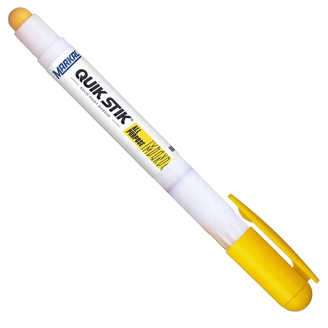 Markal 61127 Quik Stik All Purpose Solid Paint Marker, Mini, Yellow Pack of 12