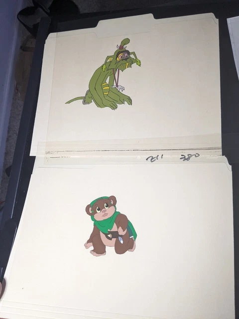 VINTAGE EWOKS animation cels BACKGROUND production art  Star Wars Animated I8