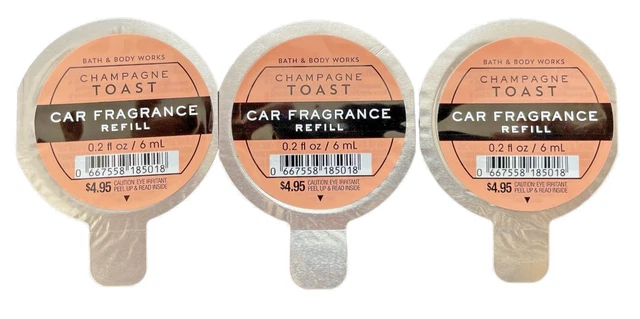3 Bath and Body Works SCENTPORTABLE CHAMPAGNE TOAST Car Fragrance Refill NEW!