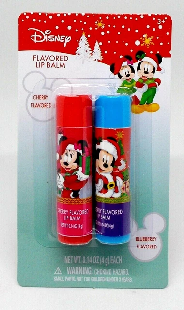 DISNEY MINNIE & MICKEY MOUSE Flavored Lip Balm CHERRY & BLUEBERRY NIP