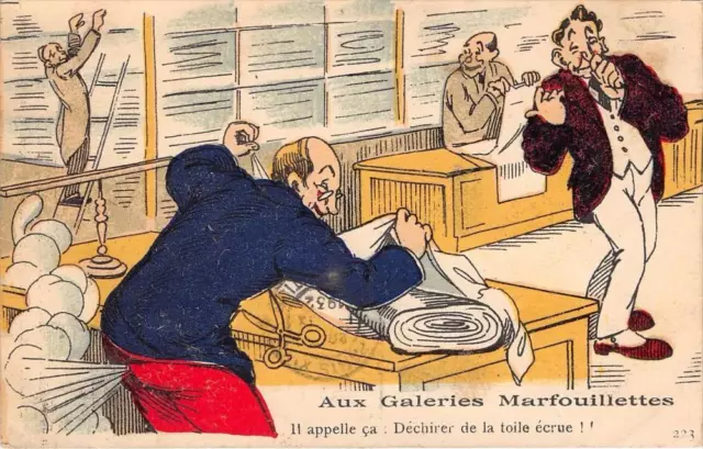 Cpa Illustrateur Aux Galeries Marfouillettes