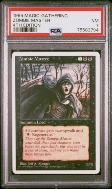 Zombie Master/Fourth (4th) Edition! PSA 7 NM Pop 1 ✨Only 2 Higher✨ MTG 1995