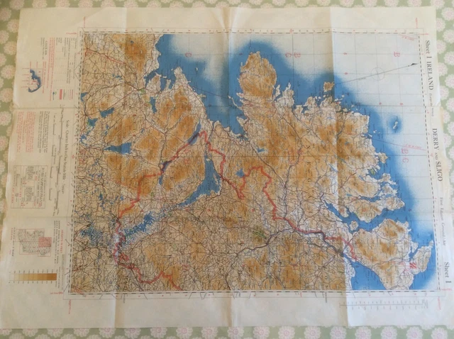Northern Command Ww2 WW2 1942 BRITISH Army Map Derry & Sligo Monaghan Area Northern Ireland ...