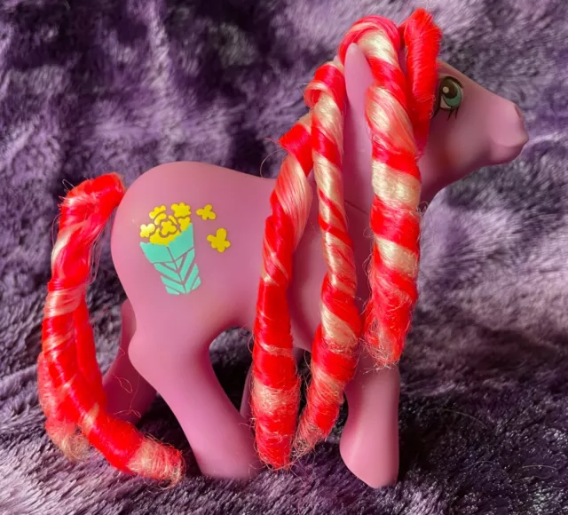 G1 Hasbro My Little Pony Candy Cane - Caramel Crunch - Vintage 1980s