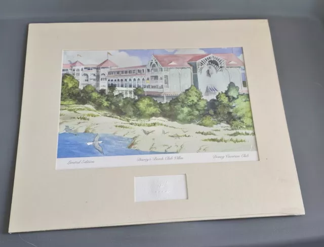 Limited Edition Disney's Beach Club Villas Vacation Club Art Print Matted  W5