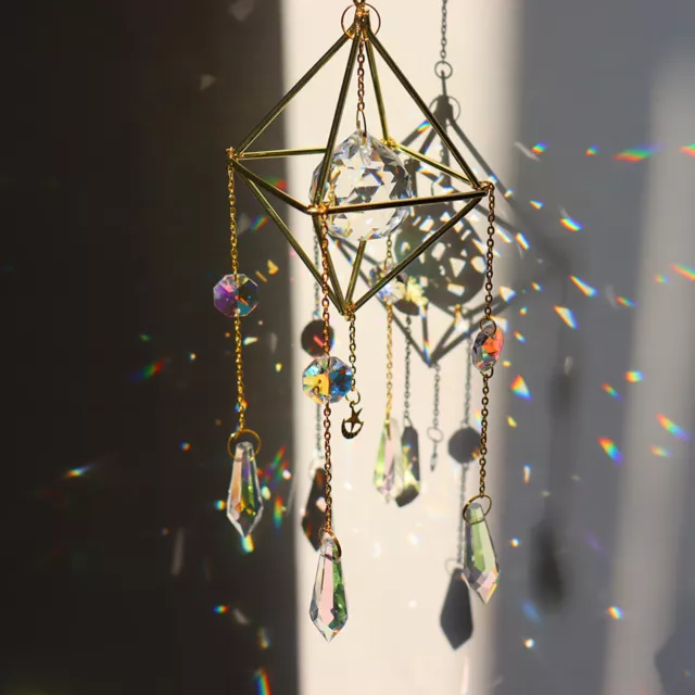 Crystal Sun Catcher Moon Prism Pendant Suncatcher Rainbow Maker Window Hanging