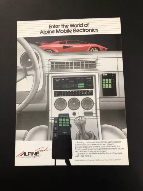 Lamborghini Countach Alpine Vintage Original Print Ad Advertisement Printed A27