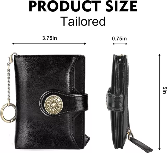 TRAVELAMBO RFID WALLET Women Leather Bifold Compact Small for Black $21 ...