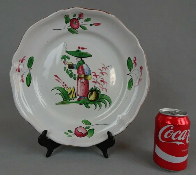 grand plat assiette en faïence de l Est Lunéville au chinois 20ème D=31CM