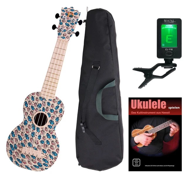 Ukulele Soprano Uke Guitar Kit 21'' 4 Cordes pour Débutant L'éléphant Lapins
