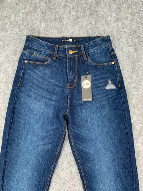 Boohoo Jeans Womens Size 6 Petite Mom Tapered Basic 5 Pocket Dark Wash Denim NWT