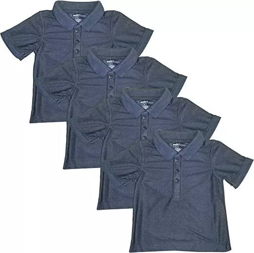 Studio 3 Boy’s 4-Pack Navy School Uniform Short-Sleeve Pique Polo Shirts