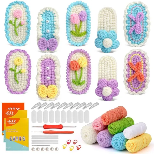DIY CROCHET SET for Beginners Complete Starter Material Pack Include Yarn  $34.90 - PicClick AU