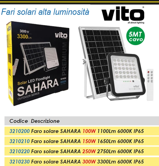 Faro LED Solare 200W Clicled - Pannello Incorporato, Telecomando, Sensore Crepuscolare, IP65 - Foto 10