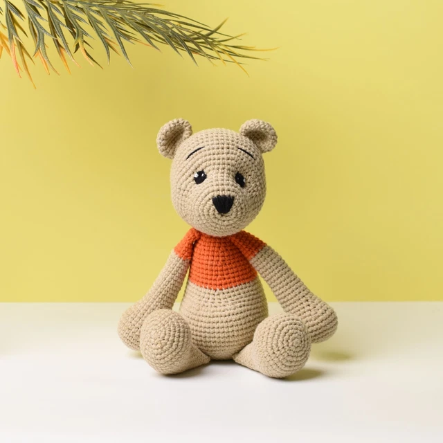 BEAR CROCHET POOH Amigurumi Bear Handmade Stuffed Bear Plush Toy High