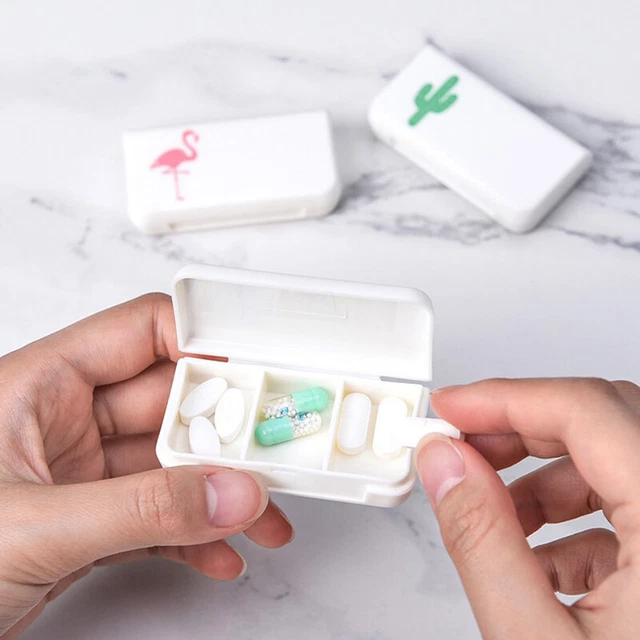Mini custodia per pillole 3 griglie scatola per medicinali da viaggio carina piccola scatola per compresse conservazione