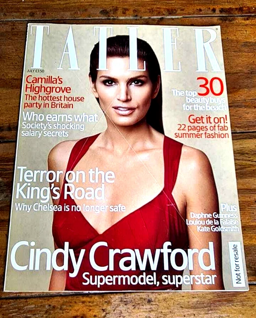 TATLER MAGAZINE CINDY Crawford Cover With Naomi Campbell's 8pgs inside