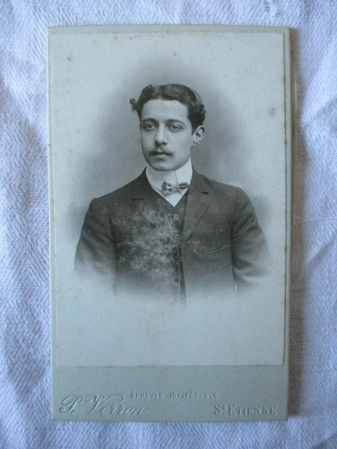 Photo Ancienne Studio CPA Domfront Cavenel: 3 Jeunes Hommes, Tirage Original Signé