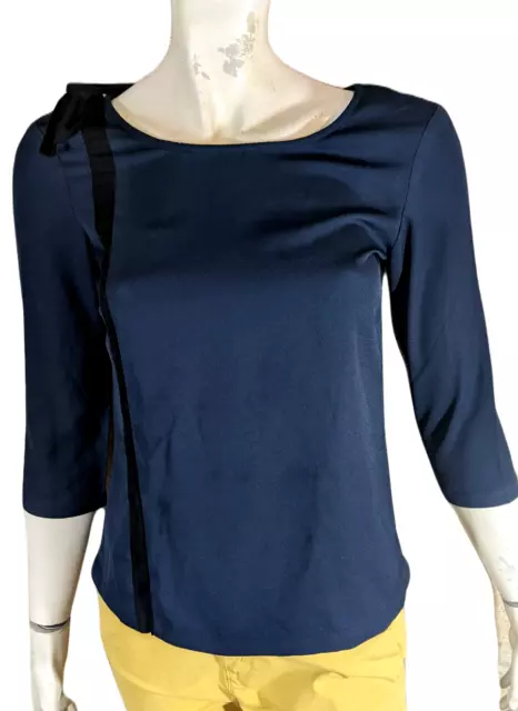 👕 I.Code Ikks Taille 36  👕 Superbe blouse manches 3/4 bleu nuit noir femme