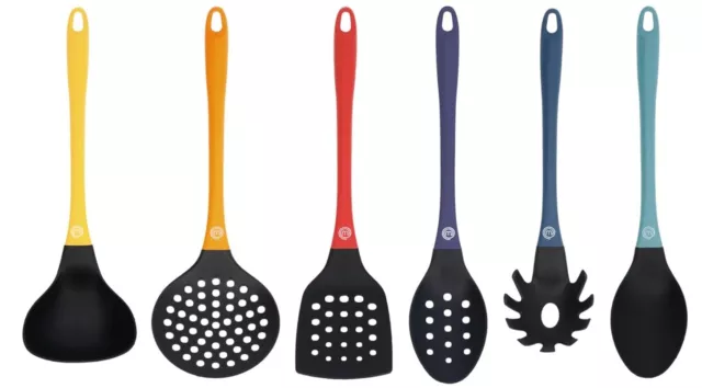 Set Utensili da cucina MasterChef resistenti al calore, Antiaderenti, Multicolor