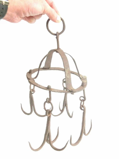 1700's ANTIQUE hand hammered Wrought Iron Poultry Meat Hanging Hook Game Hunting