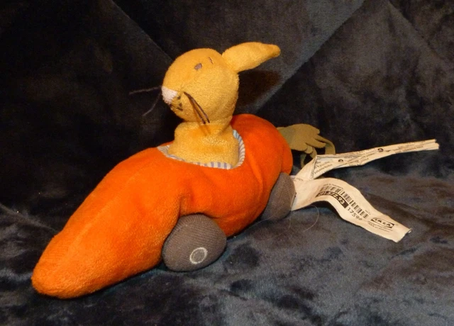 IKEA FABLER BUNNY Rabbit Carrot Racing Car Plush Soft Toy Figure Inside ...