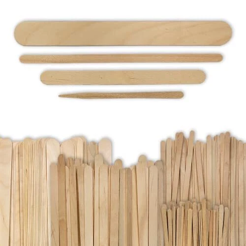 200 Pc Wood Stick Applicator Mixing Assortment for Wax Waxing, Epoxy/Resin