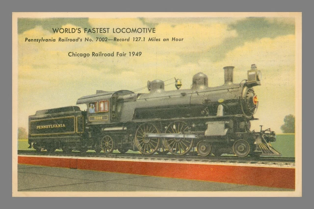 World's Fastest Locomotive, Chicago Railroad Fair 1949 Unposted Postcard
