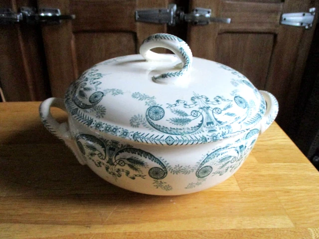 Soupiere LONGWY modèle empire ancien en faïence céramique plat pièce de forme