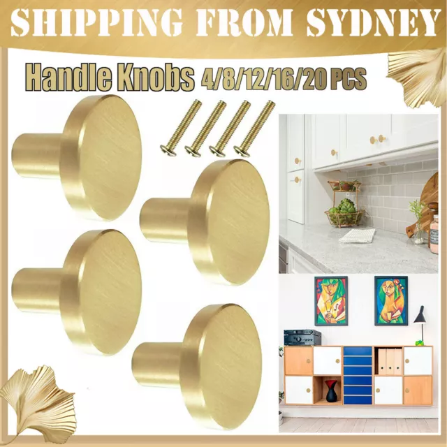 4-20x Brass Kitchen Knobs Cabinet Pulls Handles Cupboard Drawer Door Furniture