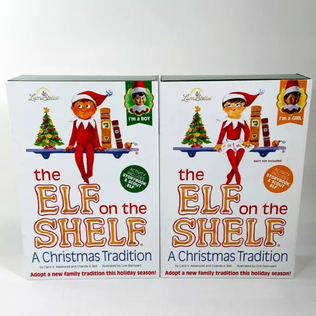 Boy + Girl 2 pack set - The Elf on the Shelf Includes Doll and Book NEW