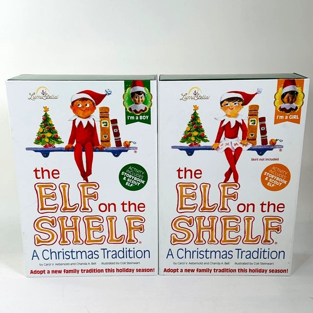Boy + Girl 2 pack set - The Elf on the Shelf Includes Doll and Book NEW