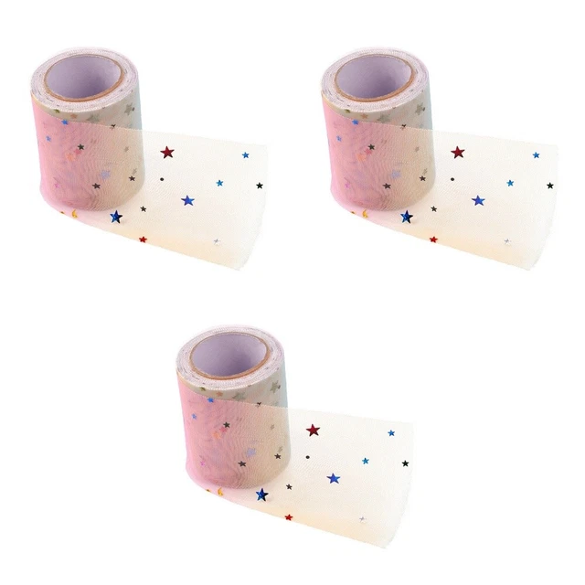 3 rollos de tela de tul brillante tela de tul cinta de boda