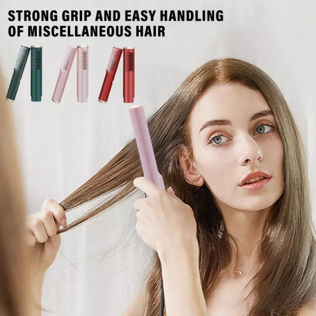 Rechargeable Mini Hair Straightener, Portable and Curler 2 in 1 Styling Comb ,