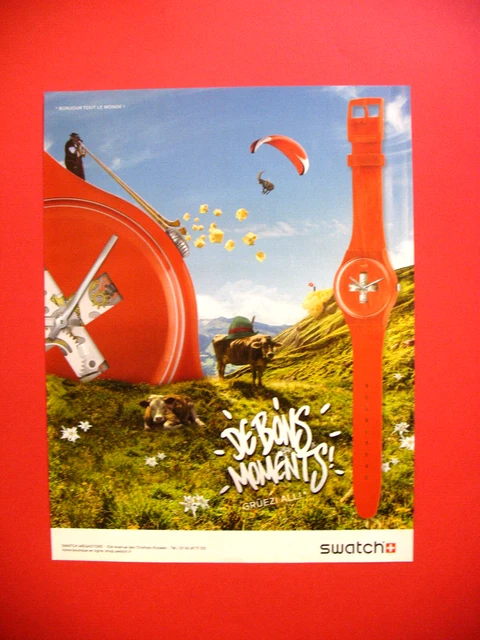 Publicite De Presse Swatch Montre Suisse Rouge De Bons Moments Ad 2015
