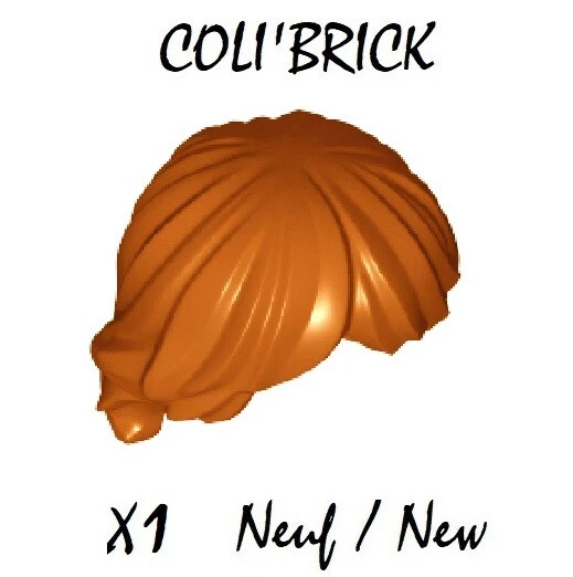 Lego 92746 - 1x Perruque Cheveux figurine Minifig Hair - Dark Orange - Neuf