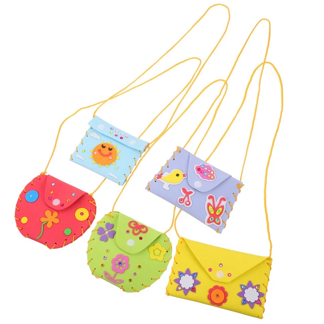 5 set borsa a tracolla bambini cuci la tua borsa kit ragazze artigianato borse da cucire kit