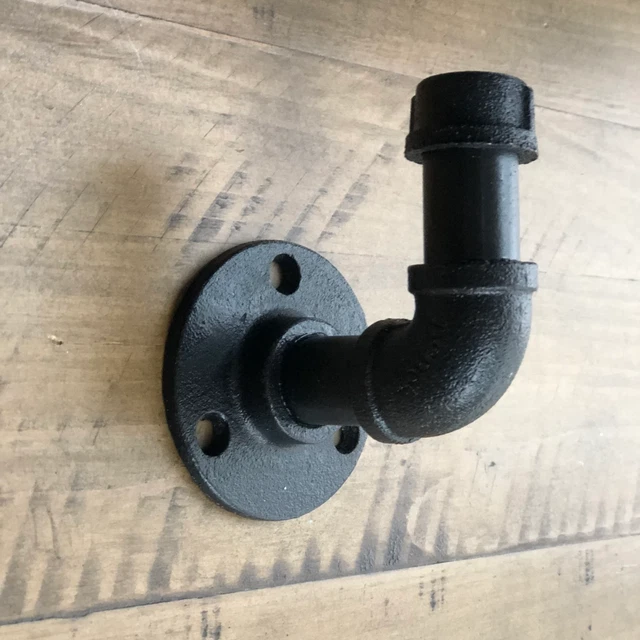 Cast Iron Wall Hook Rustic Black Pipe Hook Coat Hat Towel Hanging Heavy Duty