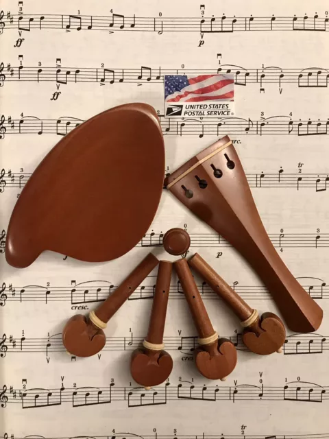 Violin  Jujube wood Parts Accessories Set 4/4 Pegs/ Endpin/Tailpiece/Chinrest