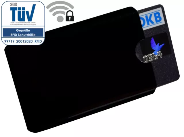 RFID Schutzhülle NFC Blocker Schwarz Soft EC Kartenhülle Kreditkarte Ausweisetui