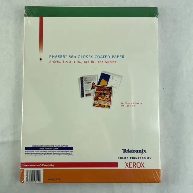 Xerox Tektronix Phaser 860/8200 Glossy Coated Paper A Size 8.5 X 11 In 100lb 100