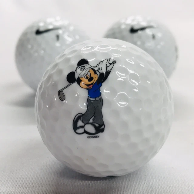 DISNEY MICKEY MOUSE Golfer Logo Ball Nike One White Golf Balls (Lot