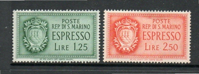 San Marino Mnh 1943 Sge305-306 Express Letter Stamps