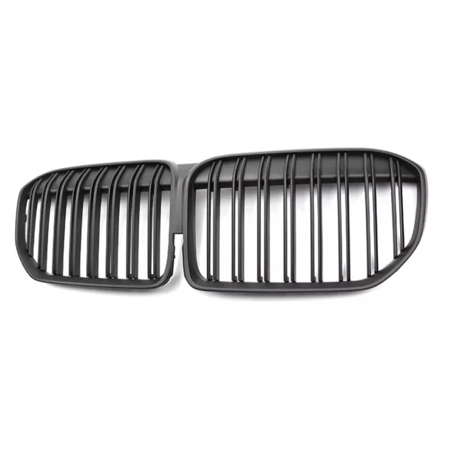Double Line Matte Black Front Center Grille 1PC For 20-22 BMW 7 Series G11 G12