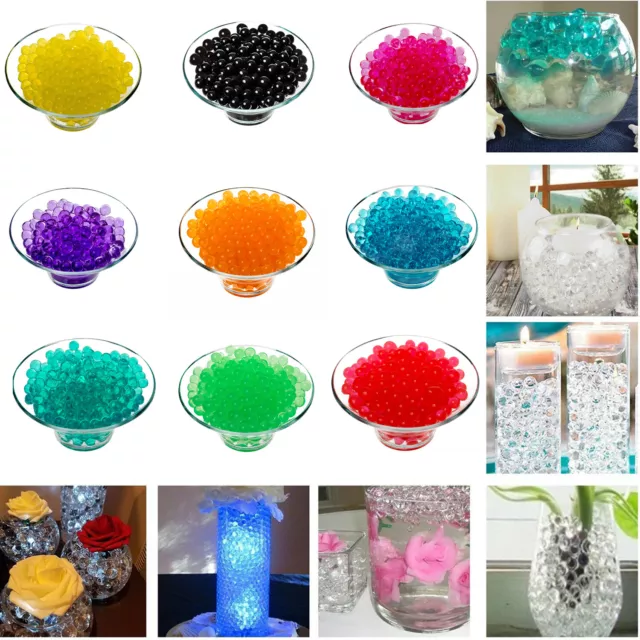 1000 Water Expanding Aqua Soil Crystal Gel Ball Beads Wedding Party Vase Filler