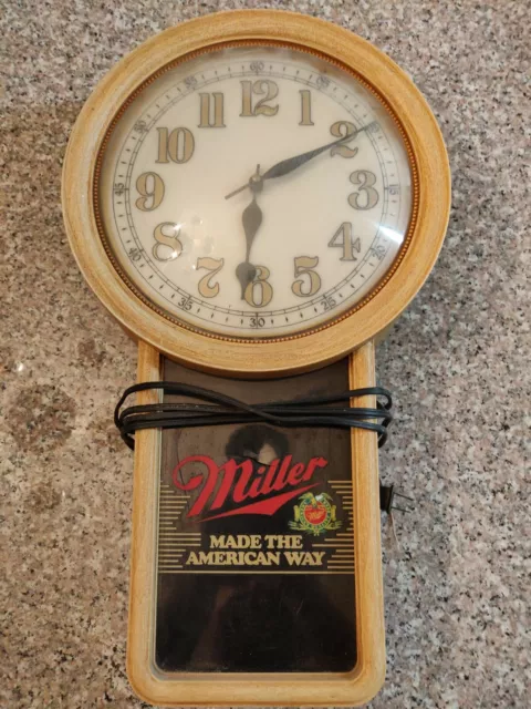 Vintage 1986 Miller Beer Made The American Way Lighted Beer CLOCK / SIGN Parts