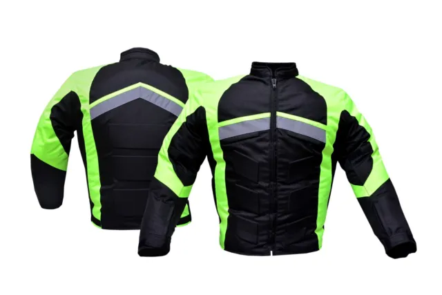 NEW Mens Motorcycle Waterproof Cordura Textile Jacket Motorbike CE Armours Green