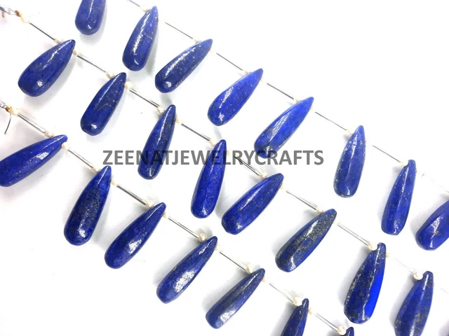 8 "Natural Blue Lapis Copper Smooth Drop Gemstone Beads Jewelry Making... 3