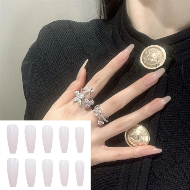 complète Pointe des ongles Faux ongles Portable Faux clou de cercueil long