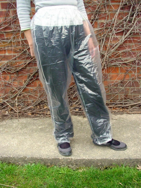 DISPOSABLE CLEAR PVC Trousers Plastic Pants Fishing Waterproof Painting Concert 2.39 PicClick UK